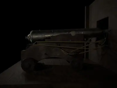 Old Iron Cannon Low-poly 3D model buy