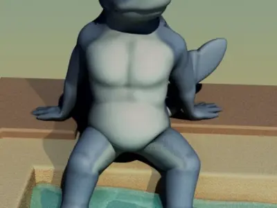 Anthropomorphic Shark Low-poly 3D model