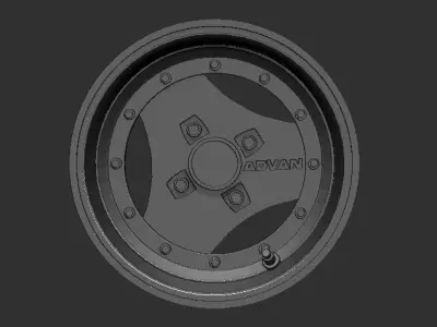 Advan Racing A3A Wheels Rims 3D Print Ready Model 3D print model 3D print model
