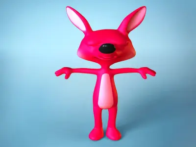 Fox cartoon character Low-poly 3D model