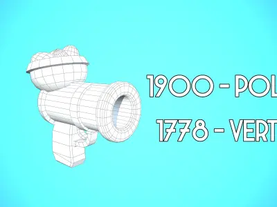 EGG GUN CARTOON STYLIZED Low-poly 3D model