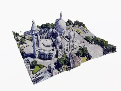 Sacred Heart - sacre coeur  Low-poly 3D model