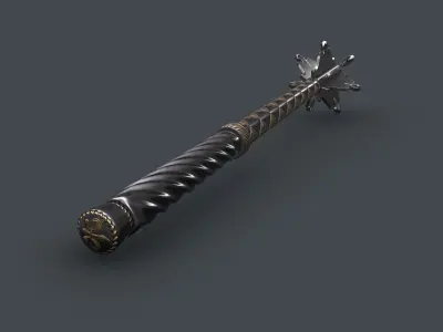OrnamentalMace metal weapon Low-poly 3D model