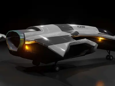 Sporty Spaceship - Game Ready - Low-poly - Mobile Optimized Low-poly 3D model