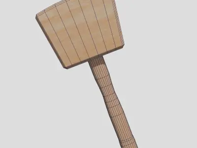Wooden Hammer Low-poly 3D model purchase