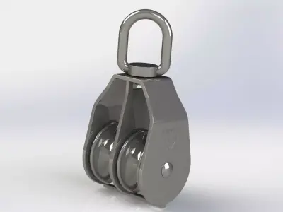 Pulley double block for rope size 32 3D model