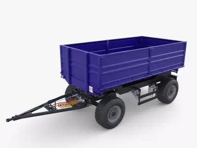 Agro trailer V6 Low-poly 3D model