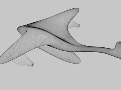 Futuristic Seaplane Exterior Design Low-poly 3D model