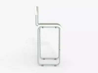 White Steel and Epoxy Bar Chair  3D model