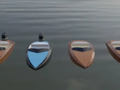 Low Poly Speed Boats Low-poly 3D model