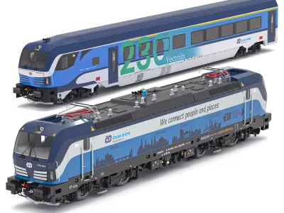 Siemens Vectron - Vectrain ComfortJet Train Collection 1 3D model