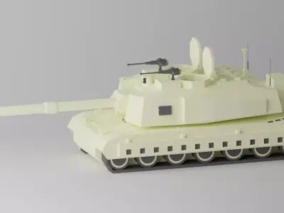  Simple Cartoon Heavy Tank Low-poly 3D model