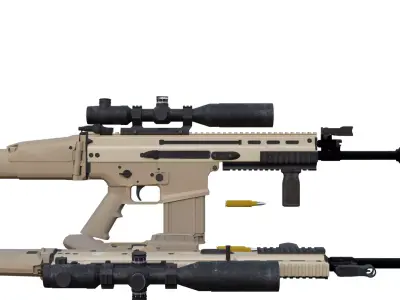 Ultra Realistic Tactical Sniper Rifle Model Game Ready Weapon Low-poly 3D model