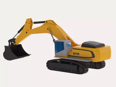 Excavator Mining R976 Low-poly 3D model