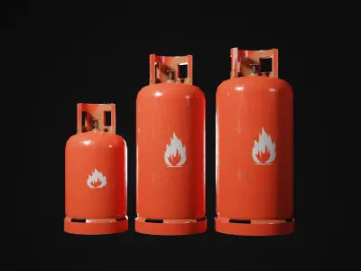 Low - Poly Gas Bottle 3d Model by Nikdox Low-poly 3D model