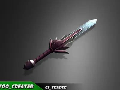 Final Fantasy Sword Low-poly 3d model Low-poly 3D model