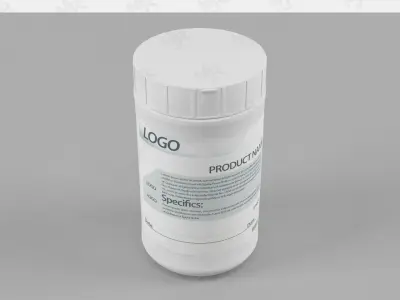  Bottle with label 3D model