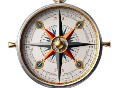 Vintage Ornate Navigation Compass Low-poly 3D model