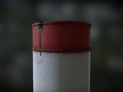 Explosive Red Oil Barrel - 4K PBR Low-poly 3D model