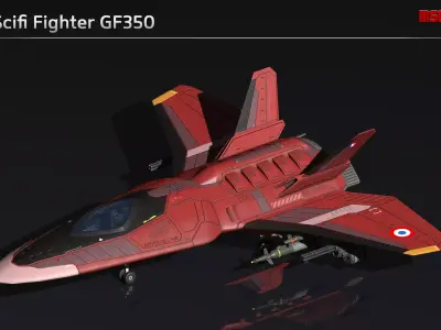 Scifi Fighter GF350 Low-poly 3D model