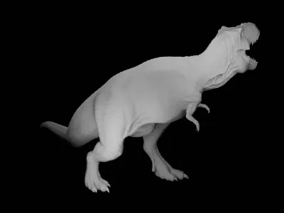 Rigged T-Rex Detailed Base Mesh Clean Retopology 3D model