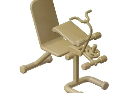 Wooden Gym Fitness Weight Bench Toy 3D model