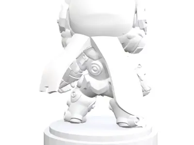 Chibi Panda Mecha Warrior STL File 3D print model