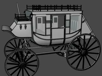 Highly Detailed Vintage Stagecoach 3D model