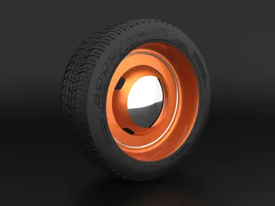 Old car rims hotrod Free 3D model
