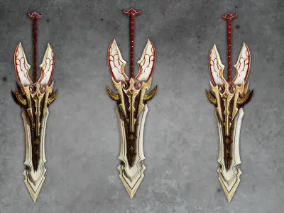 Sword light stylized Free low-poly 3D model