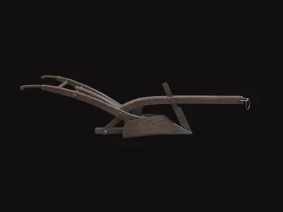 Medieval Plow Low-poly 3D model