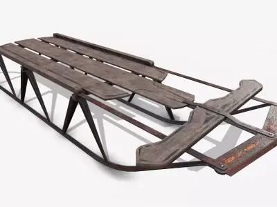 Snow Sled  Low-poly 3D model
