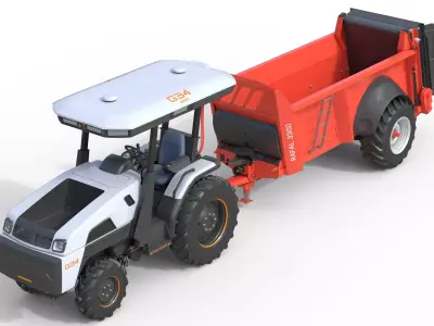 Monarch Electric Tractor and Spreader Sodimac Rafal 3300 Low-poly 3D model