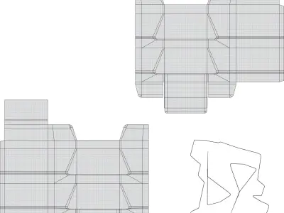 Packaging Box Set 3 Tier Display Giftbox Gable Tuck End Boxes Low-poly 3D model