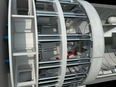 Tunnel Boring Machine Low-poly 3D model purchase