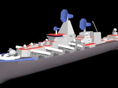 Moskva Cruiser Russian warship 3D model