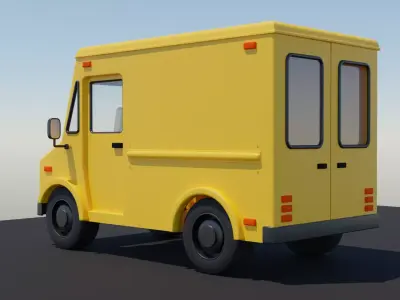 CARTOON DELIVERY VAN 3D model