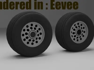 Aircraft Tire for Eevee and Cycles  Low-poly 3D model