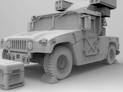 AN-TWQ-1 Avenger - HMMWV M1097A2 3D print model