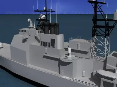  Ticonderoga Class Cruiser CG65 USS Chosin 3D model