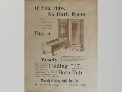 Antique Mosley Folding Bathtub Ad Low-poly 3D model