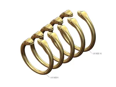 Double bypass minimalist serpent US size 6to10 3D print model