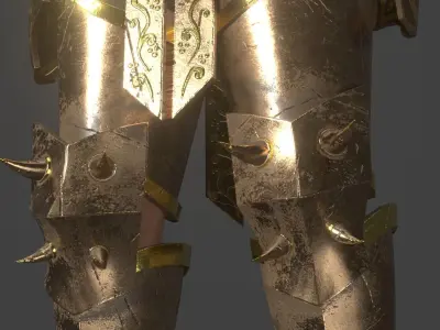 Knight Warrior Character With Modular Armor Parts Unreal Engine Low-poly 3D model