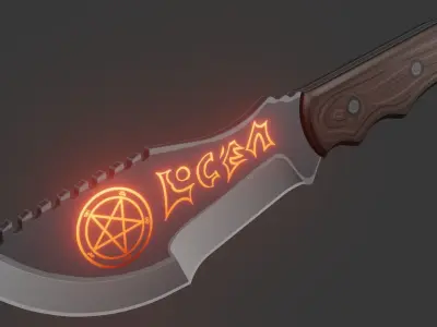 Stylized Military Knife Low-poly 3D model buy