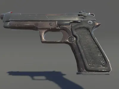 Zombie Pistol Low-poly 3D model