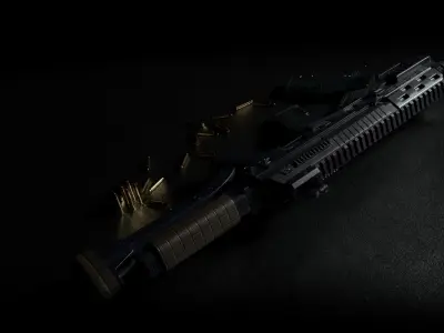 Splinter 49R SMG Low-poly 3D model