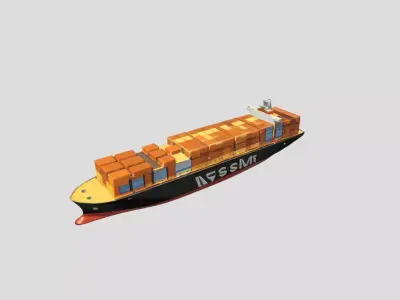 3D Container Ship Cargo 3D model