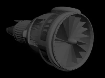 Jet Engine Free low-poly 3D model