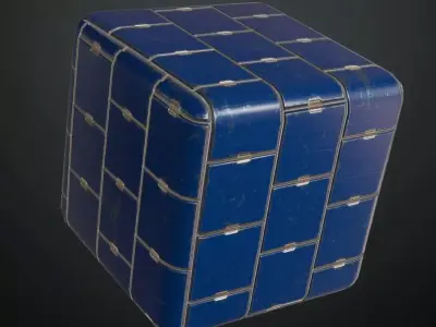 Blue Industrial Container Panel Metal Plate PBR Seamless Texture