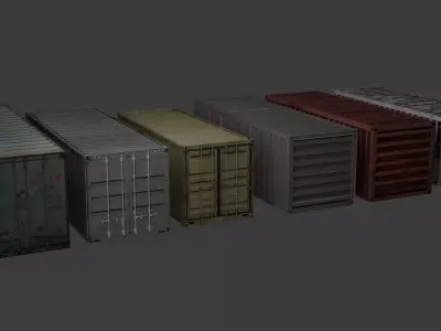 Container Pack HighQuality Optimized Industrial Assets Low-poly 3D model